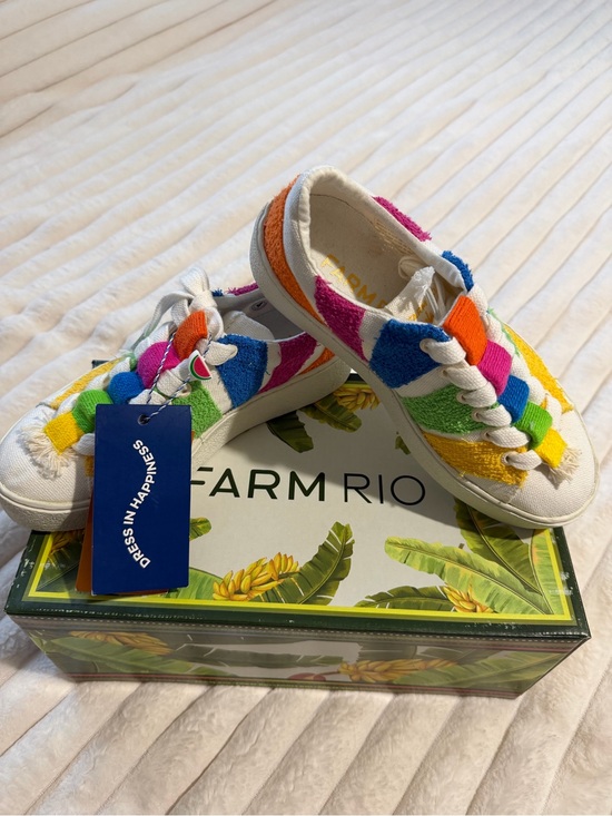 FARM Rio Shoes - FARM Rio Rainbow Terry Sneakers in Blue, Pink, Orange, Green & Yellow